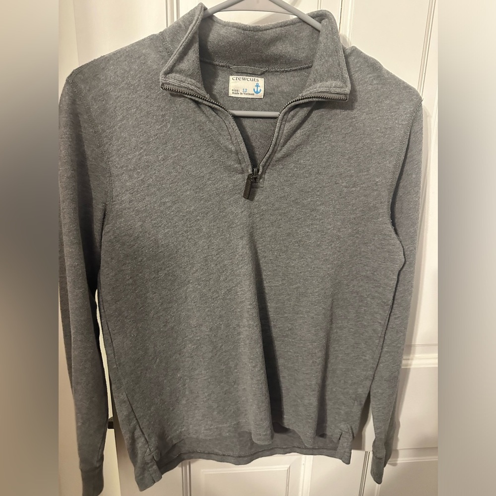 Crew Cuts. Boys. Pullover quarter zip sweater. Grey